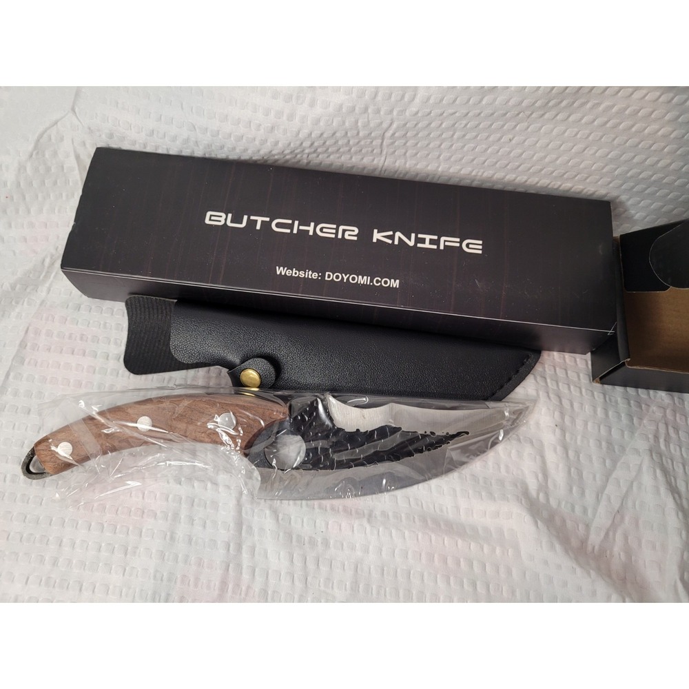 Doyomi Butcher Knife, Hand Forged Serbian Chef Knife & Meat Cleaver Knife & Viki